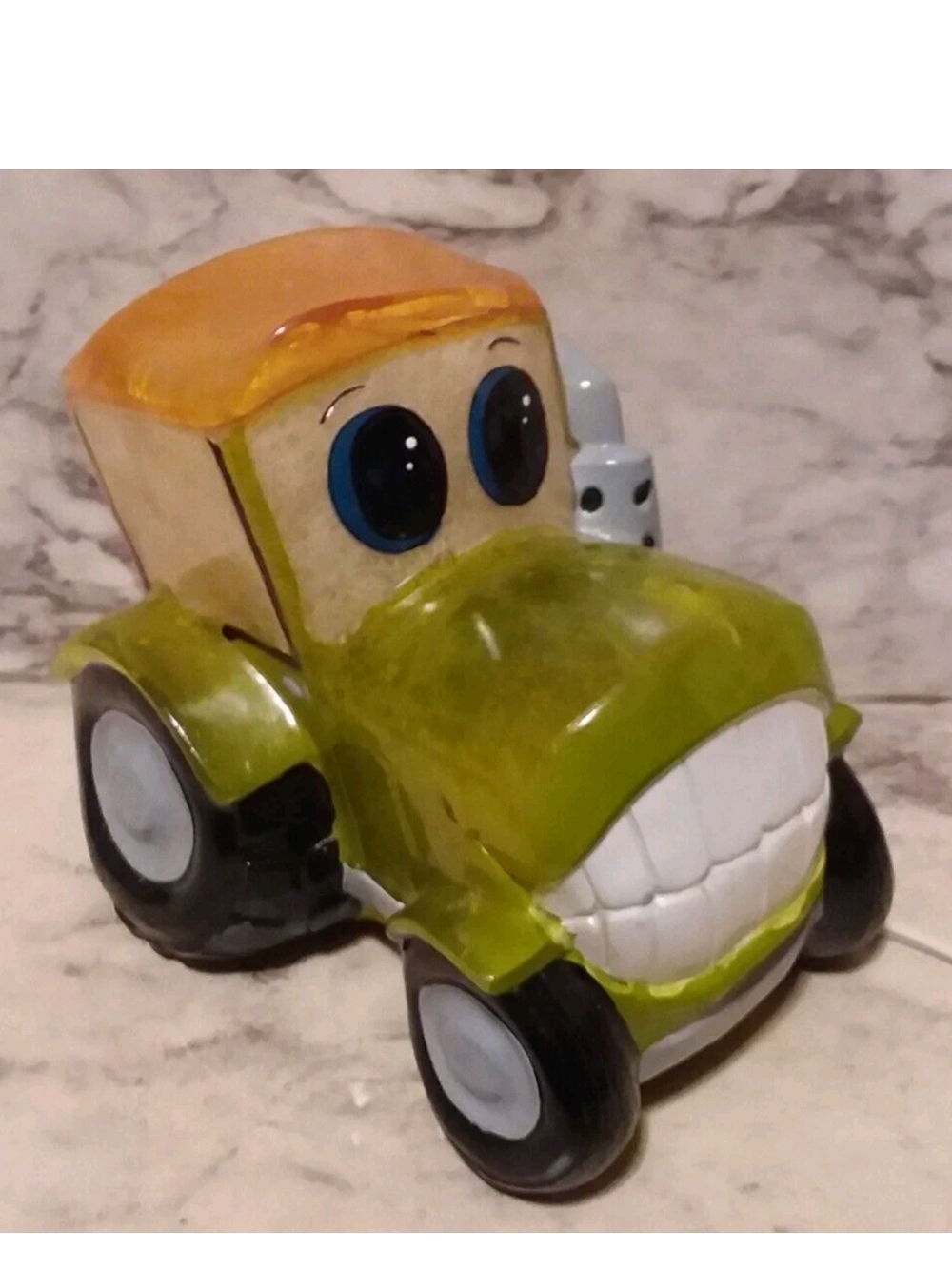 Vntg Disney Cars Green Yellow Farm Tractor Night Light Hard Plastic - Works!
